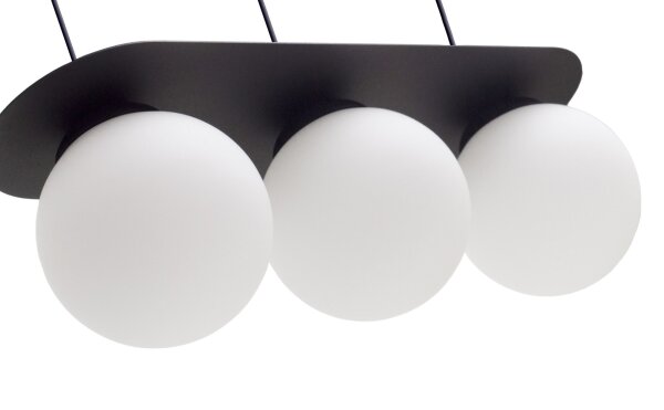 Blendarme Lampe à suspendre boules en verre E27 3-flmg noir