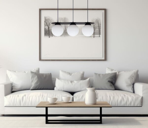 Blendarme Lampe à suspendre boules en verre E27 3-flmg noir