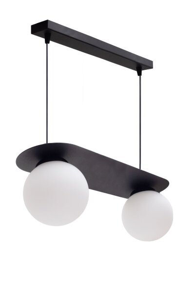 Blendarme Suspension Boules de verre E27 2-flmg Noir
