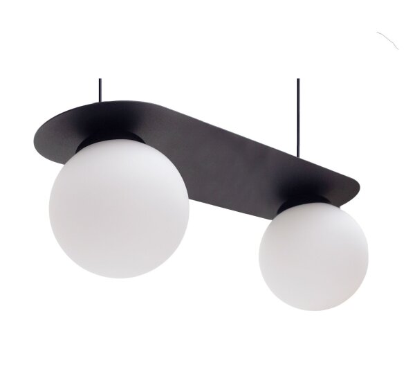 Blendarme Suspension Boules de verre E27 2-flmg Noir