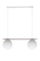 Lampe à suspendre 2 flammes boules de verre blanc...