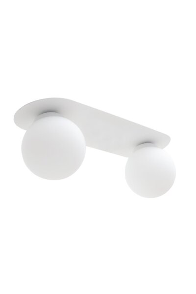 Plafonnier Blendarme boules de verre blanc E27 2 flammes