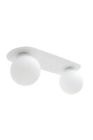 Plafonnier Blendarme boules de verre blanc E27 2 flammes