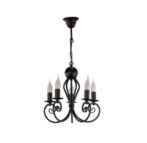 Lustre Vintage Noir E14 5 flammes Classique