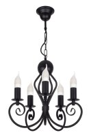 Lustre Vintage Noir E14 5 flammes Classique