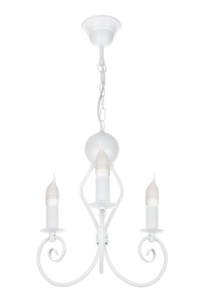 Lustre Vintage Métal Blanc E14 L:36 cm Bougies