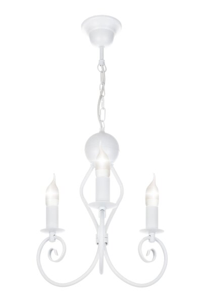 Lustre Vintage Métal Blanc E14 L:36 cm Bougies