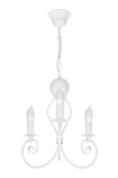 Lustre Vintage Métal Blanc E14 L:36 cm Bougies
