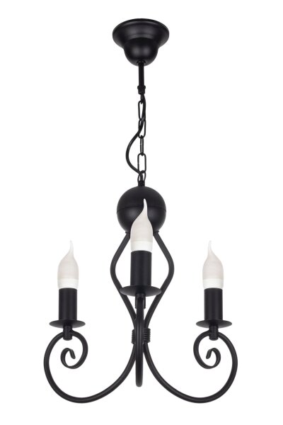 Lustre Vintage Métal Noir E14 L:36 cm Bougies