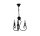 Lustre Vintage Métal Noir E14 L:36 cm Bougies