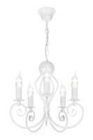 Lustre Vintage Blanc E14 5 flammes Classique