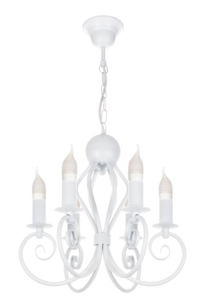 Lustre Vintage Blanc E14 6 flammes Classique