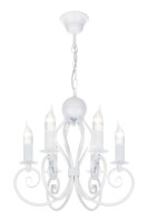 Lustre Vintage Blanc E14 6 flammes Classique