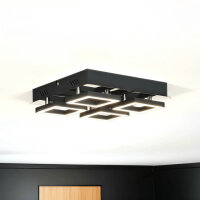 Plafonnier LED L : 25 cm Acier inoxydable en noir Chrome...