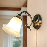 Applique murale Art Nouveau avec abat-jour en verre...