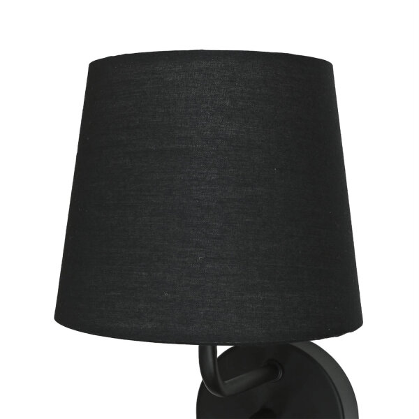Applique murale pratique noire avec lampe de lecture GU10