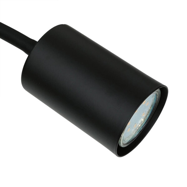Applique murale pratique noire avec lampe de lecture GU10