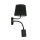 Applique murale pratique noire avec lampe de lecture GU10
