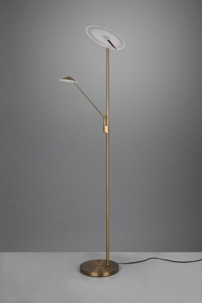 Lampadaire LED à intensité variable flexible 180 cm en laiton antique