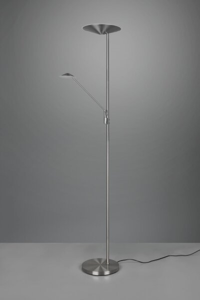 Lampadaire LED flexible à intensité variable 180 cm en nickel