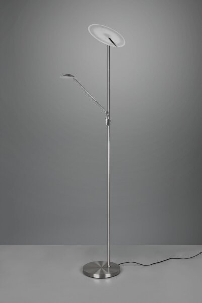 Lampadaire LED flexible à intensité variable 180 cm en nickel