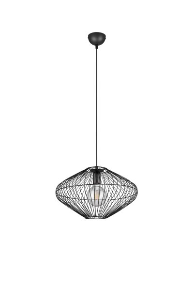 Lampe à suspendre noire Abat-jour filaire Métal E27 Ø38 cm Rétro