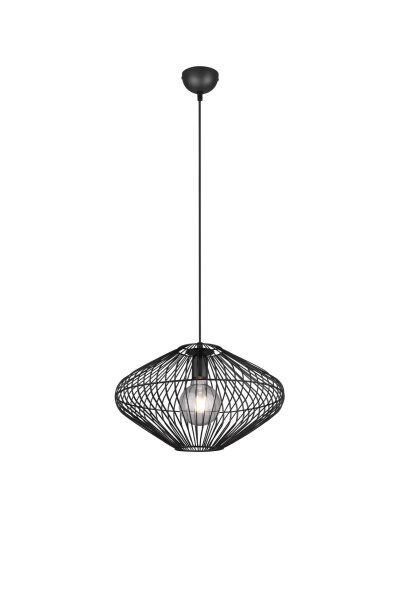 Lampe à suspendre noire Abat-jour filaire Métal E27 Ø38 cm Rétro