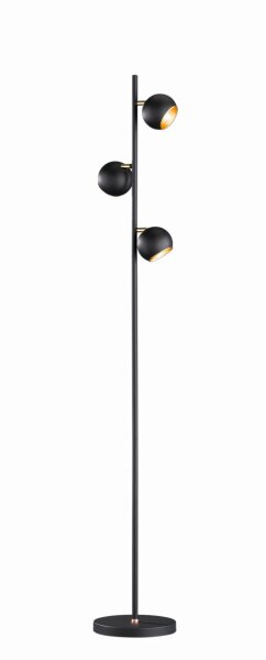Petit lampadaire en métal G9 155 cm de haut en noir et or