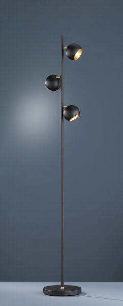 Petit lampadaire en métal G9 155 cm de haut en noir et or