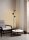 Petit lampadaire en métal G9 155 cm de haut en noir et or