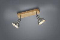 Spot de plafond flexible bois métal E14 nickel...