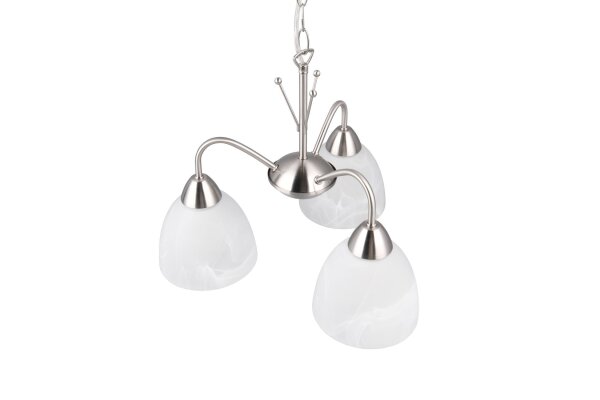 Blendarme Suspension Métal Verre Nickel Blanc E27