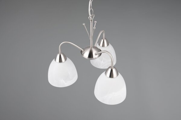 Blendarme Suspension Métal Verre Nickel Blanc E27