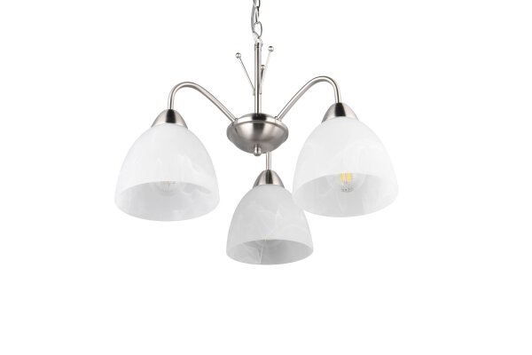 Blendarme Suspension Métal Verre Nickel Blanc E27