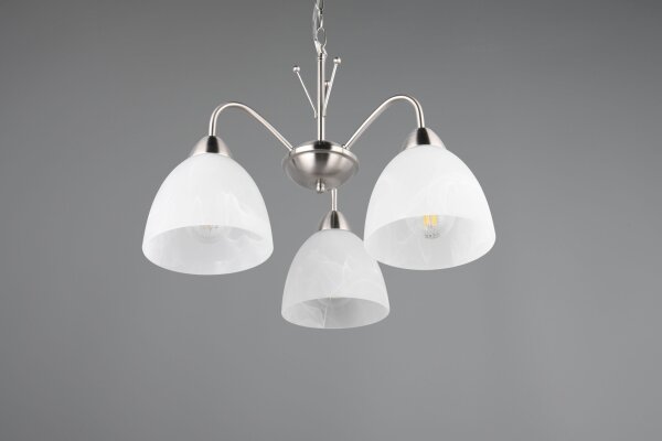 Blendarme Suspension Métal Verre Nickel Blanc E27