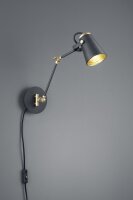 Spot mural mobile métal bras pivotant H:25 cm noir