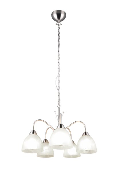 Blendarme Lampe suspendue métal verre nickel blanc 5-flmg