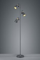 Lampadaire mobile métal 160 cm E14 3-flmg noir