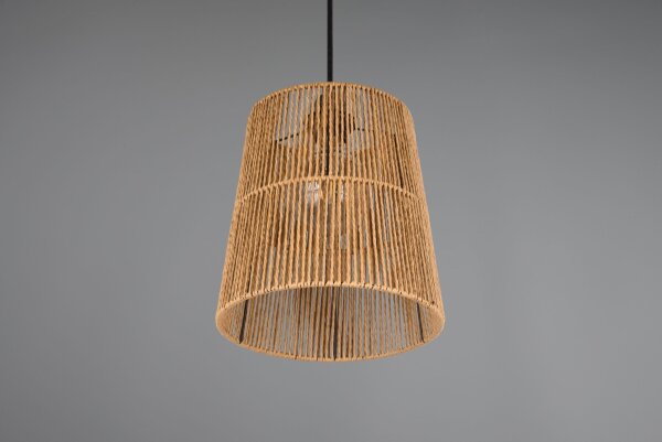 Lampe à suspendre ronde papier brun E27 Ø24 cm confortable