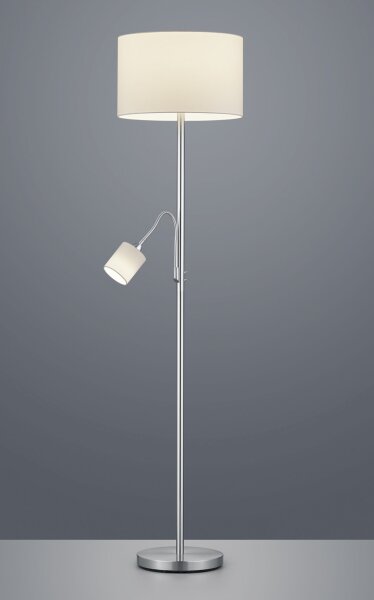 Lampadaire Tissu Métal hauteur 170 cm E27 E14 Nickel Blanc
