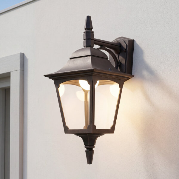Applique murale noire Aluminium IP44 Rustique Maison