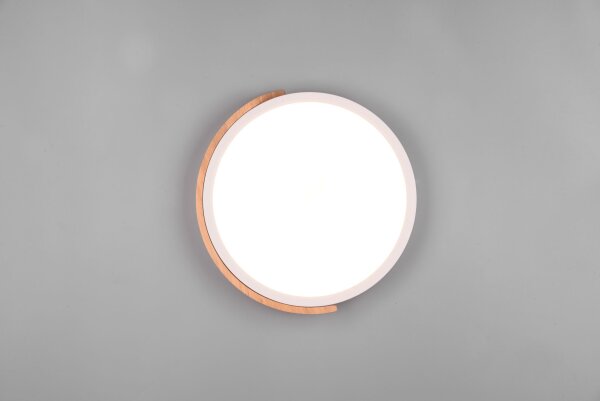 Blendarme Lampe de plafonnier LED bois rond Ø31,5 cm 20 W blanc