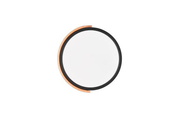 Blendarme Lampe de plafonnier LED bois rond Ø31,5 cm noir