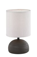 Lampe de table tissu céramique E14 23 cm brun...