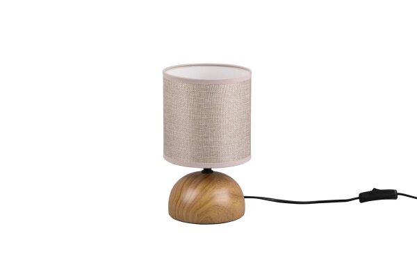 Lampe de table tissu anti-éblouissement céramique E14 23 cm Naturel Beige