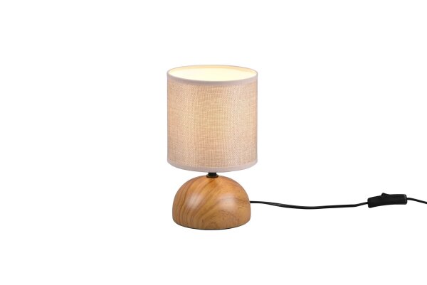 Lampe de table tissu anti-éblouissement céramique E14 23 cm Naturel Beige