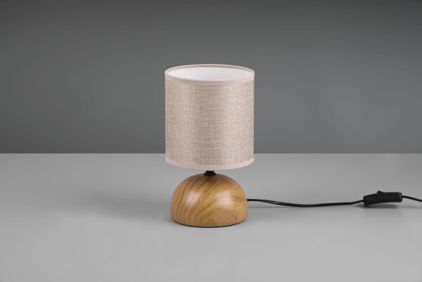 Lampe de table tissu anti-éblouissement céramique E14 23 cm Naturel Beige