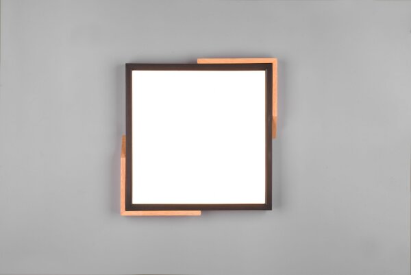 Plafonnier LED Bois 2400 lm L:31,5 cm Noir Naturel