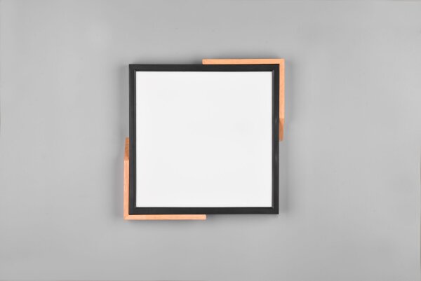 Plafonnier LED Bois 2400 lm L:31,5 cm Noir Naturel