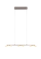 Suspension LED métal verre nickel 3 flammes 102 cm